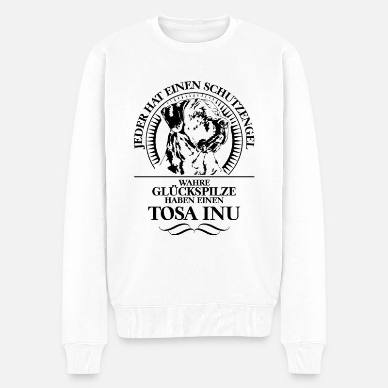TOSA INU Schutzengel Hundespruch Hunde Wilsigns - Männer Premium Bio Pullover - Weiß