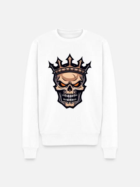 King Crown Skeleton - Men's Premium Organic Jumper - white