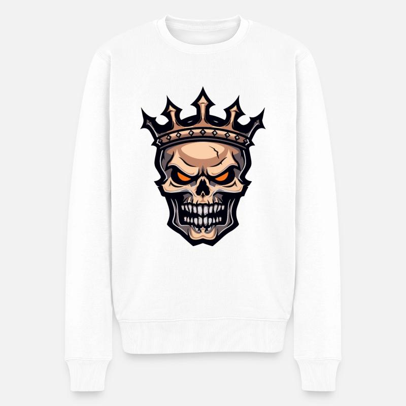 Couronne Royale Squelette - Pull Premium bio Homme - blanc
