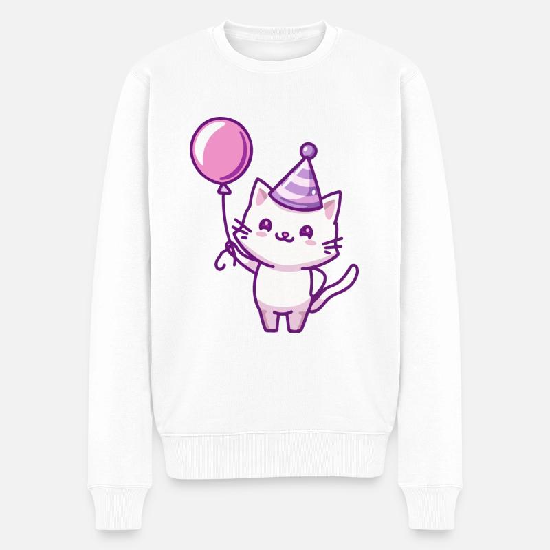 Chat Anniversaire Bébé - Pull Premium bio Homme - blanc