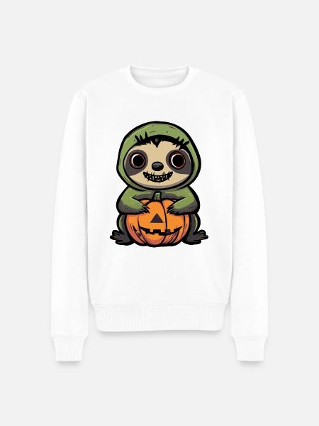 Sloth Halloween Comic Funny - Men's Premium Organic Jumper - white