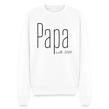 Papa 2024 - Männer Premium Bio Pullover - Weiß - Vorne - Thijin (182cm)