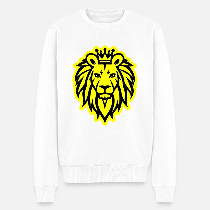 Löwe Krone Logo - Männer Premium Bio Pullover - Weiß