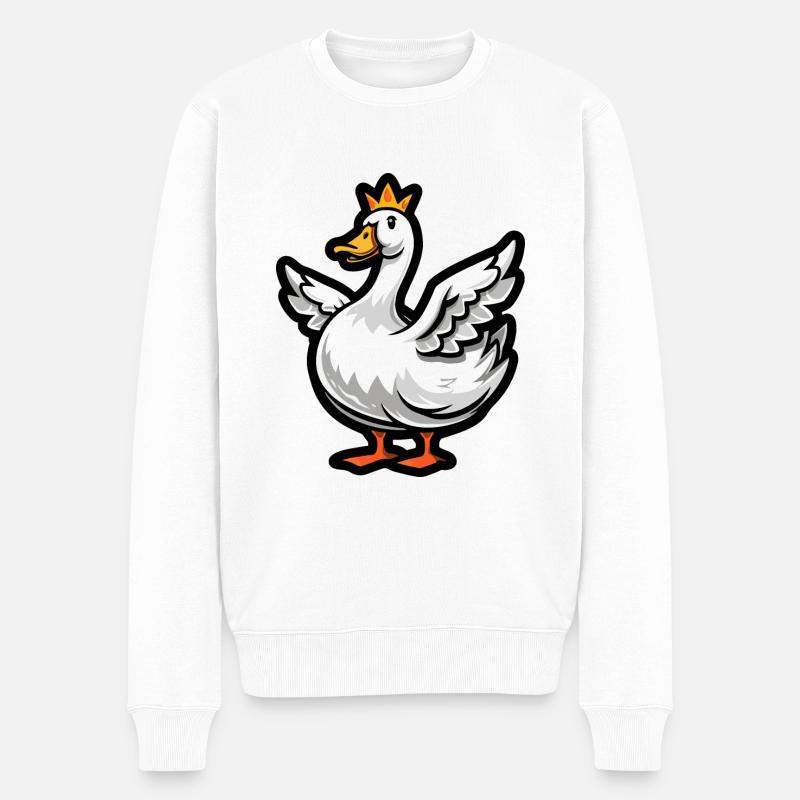 Goose Comic Crown - Men's Premium Organic Jumper - white