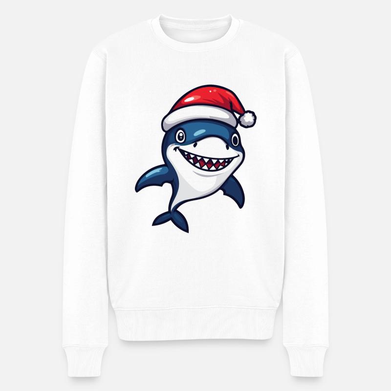 Hai Weihnachten Christmas - Männer Premium Bio Pullover - Weiß