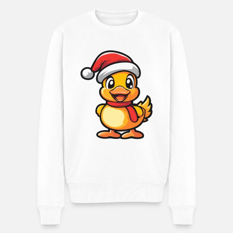 Ente Weihnachten Christmas - Männer Premium Bio Pullover - Weiß