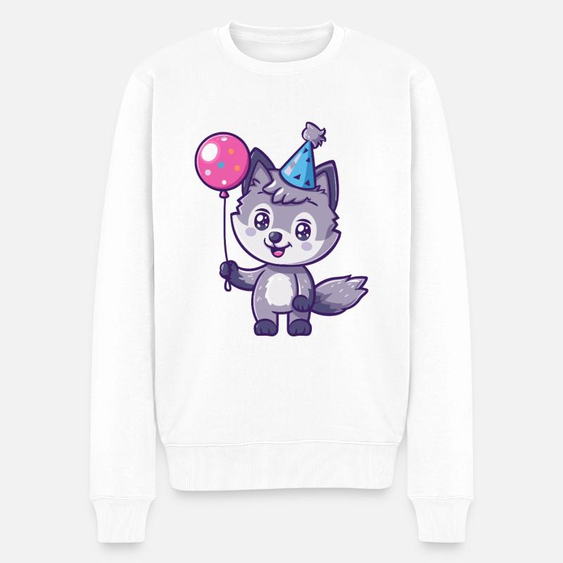 Loup Anniversaire Bébé - Pull Premium bio Homme - blanc