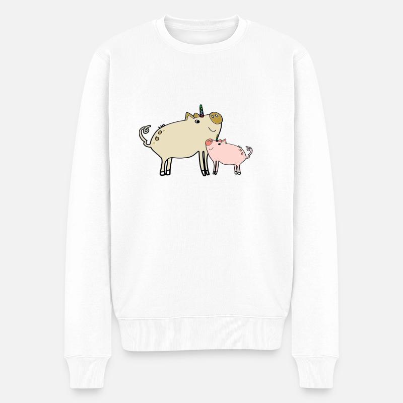 cochons licorne - cochon cochon licorne - Pull Premium bio Homme - blanc