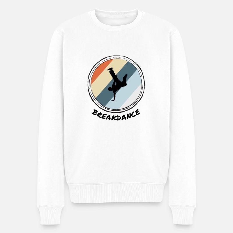Breakdance - Männer Premium Bio Pullover - Weiß