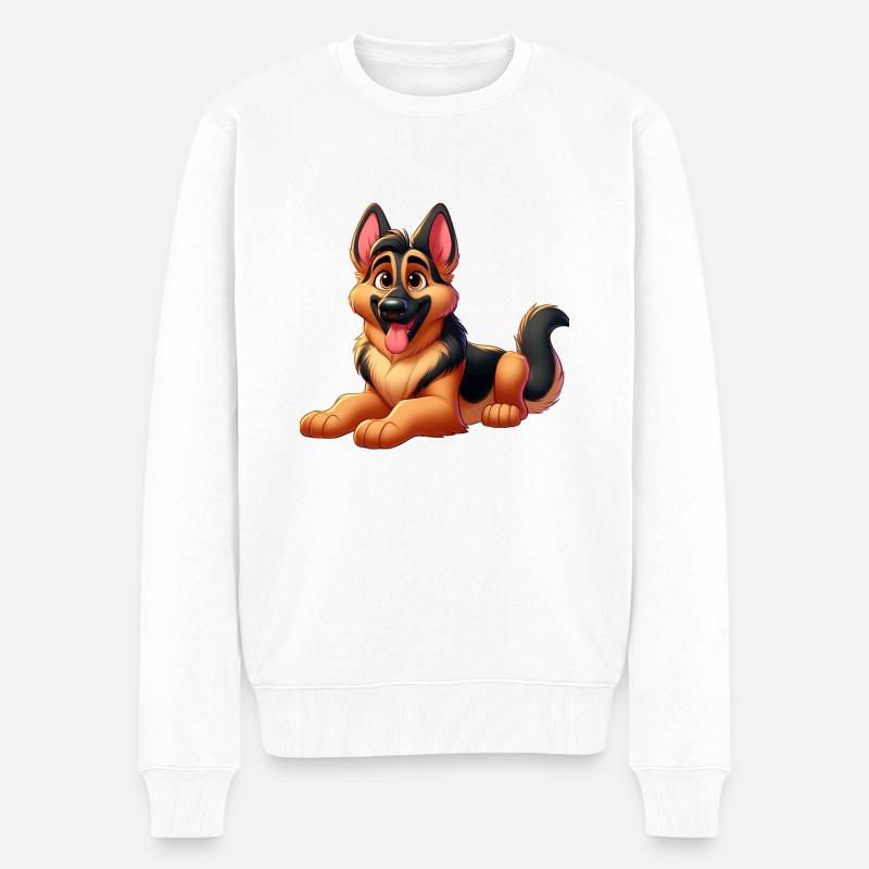 Beauceron 4 - Männer Premium Bio Pullover - Weiß