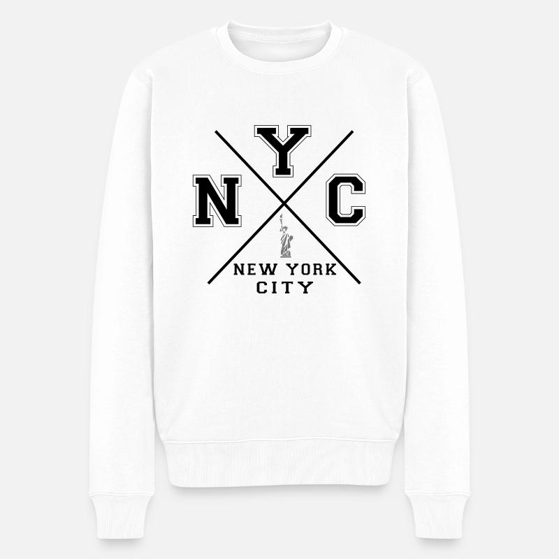 New York City - Männer Premium Bio Pullover - Weiß