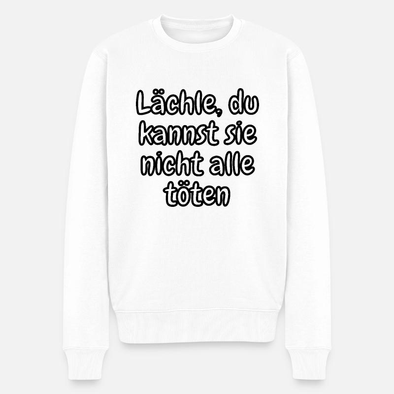 lustiges Spruch T-shirt – Dein Statement-Shirt - Männer Premium Bio Pullover - Weiß