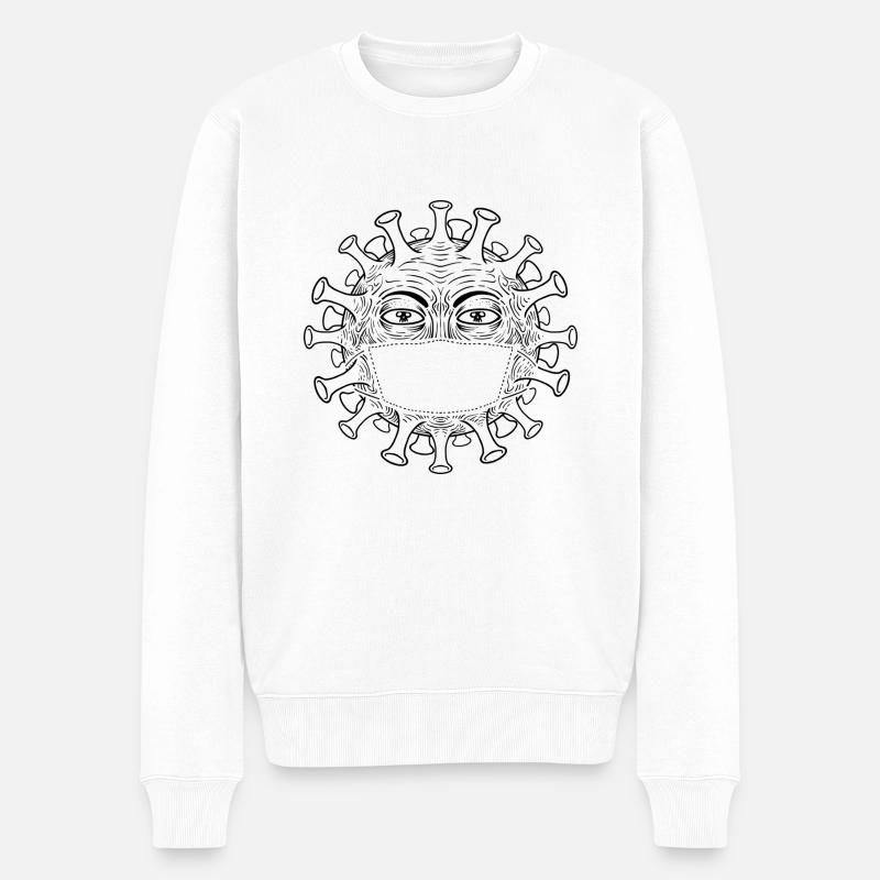 coronavirus 2 - Pull Premium bio Homme - blanc