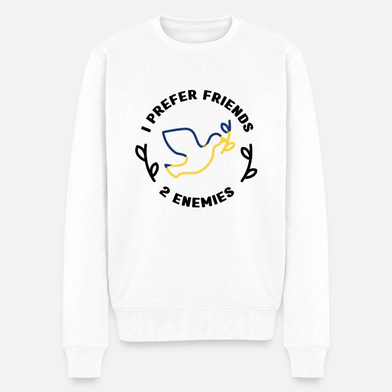 JE PRÉFÈRE LES AMIS - Pull Premium bio Homme - blanc