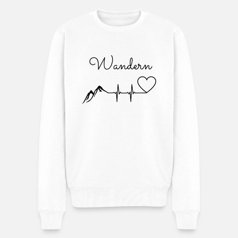 Wanderliebe - Männer Premium Bio Pullover - Weiß