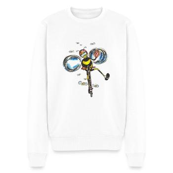 Bee rides electric scooter - Men's Premium Organic Jumper - white - Front - Thijin (182cm)