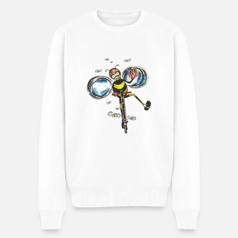 Bee ride scooter électrique - Pull Premium bio Homme - blanc
