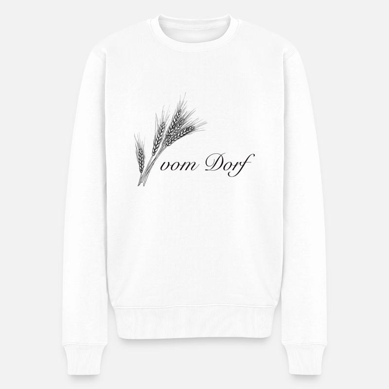 vom Dorf schwarz - Männer Premium Bio Pullover - Weiß