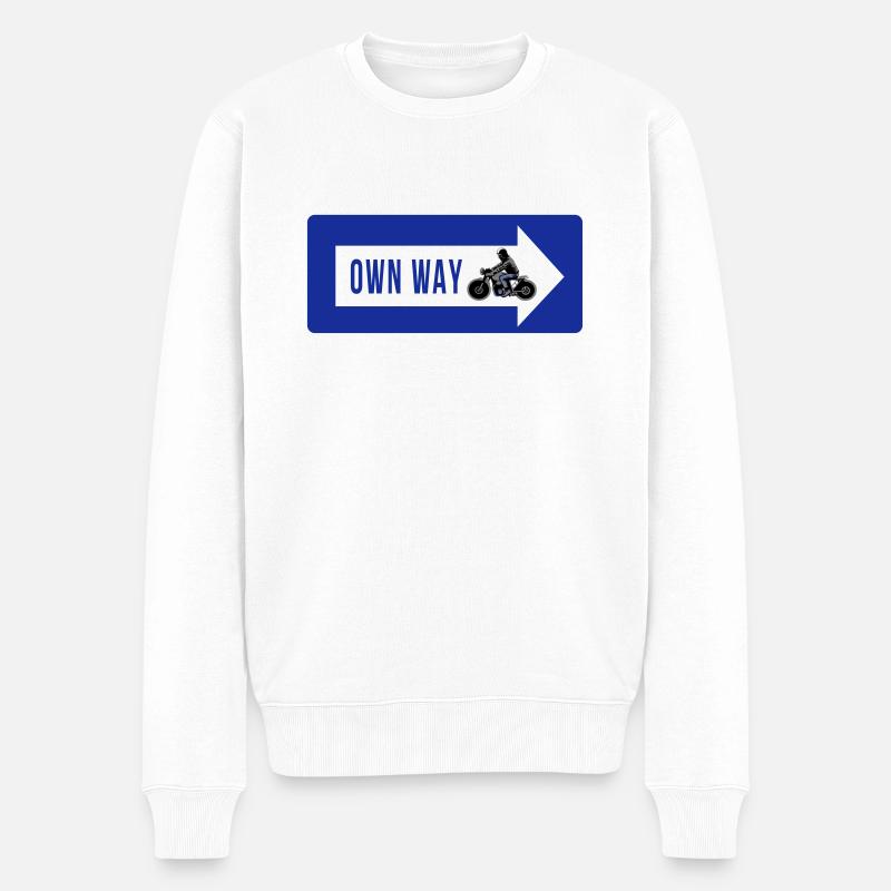 Own Way Cafe Racer - Männer Premium Bio Pullover - Weiß