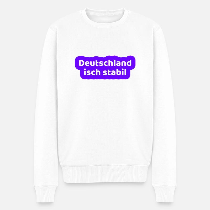 Deutschland isch stabil - Männer Premium Bio Pullover - Weiß
