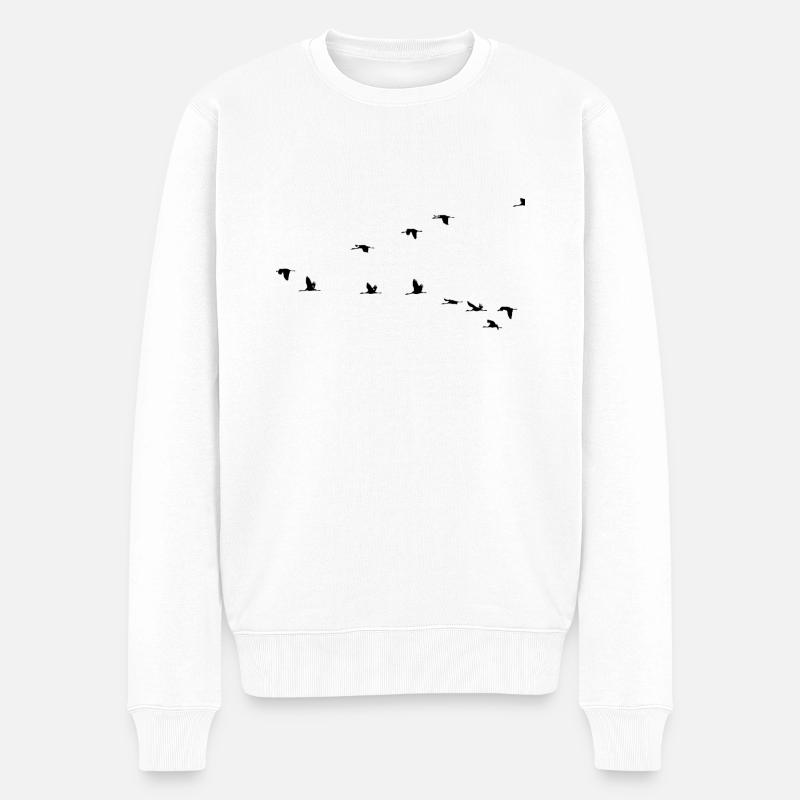 Des oiseaux - Pull Premium bio Homme - blanc