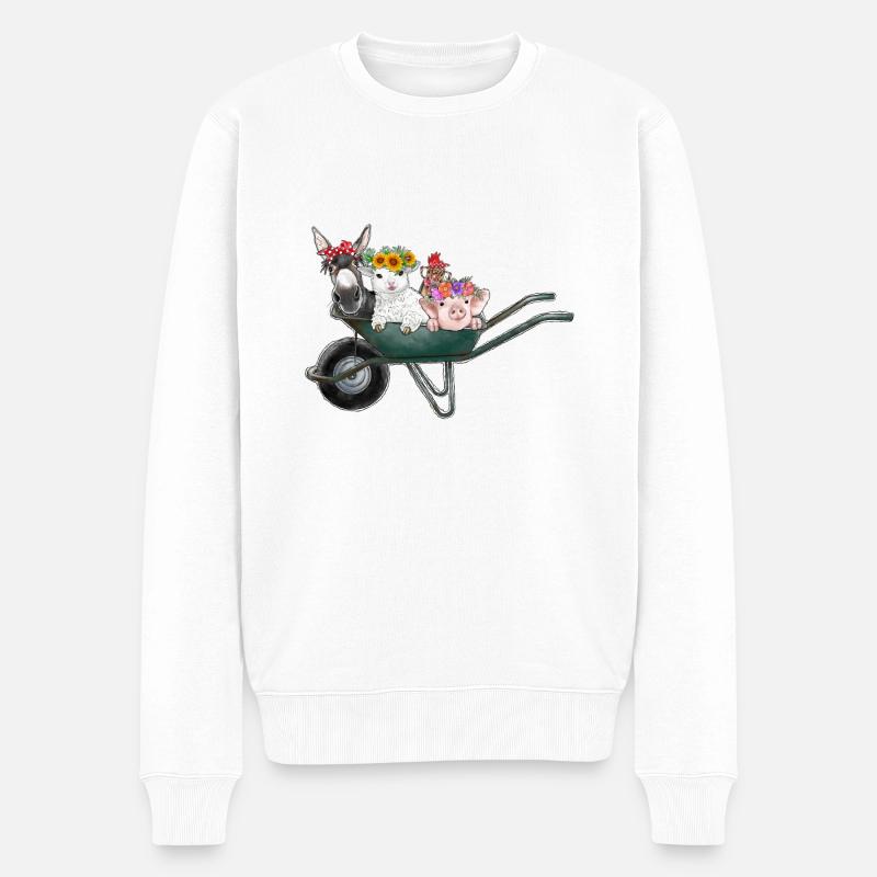 Animaux de ferme - Pull Premium bio Homme - blanc