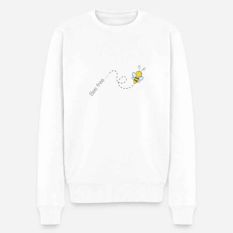 Bee free ... - Männer Premium Bio Pullover - Weiß