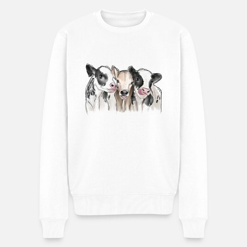 Amis de vaches - Pull Premium bio Homme - blanc
