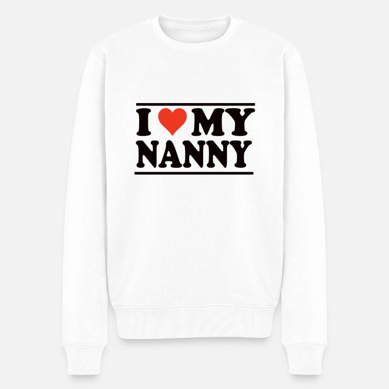 I love my Nanny - Männer Premium Bio Pullover - Weiß