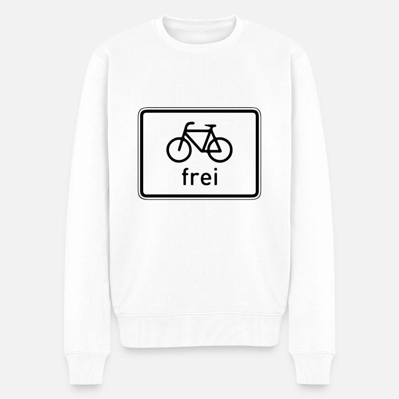 fahrrad frei - Männer Premium Bio Pullover - Weiß
