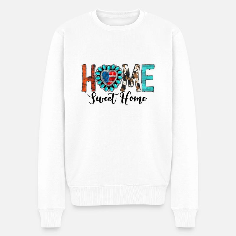 Home Sweet Home - Männer Premium Bio Pullover - Weiß