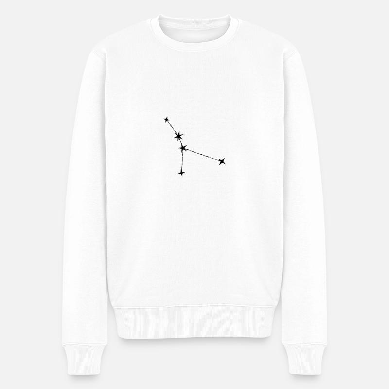 Krebs Sternzeichen Horoskop - Männer Premium Bio Pullover - Weiß