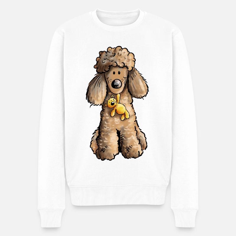 Pudel mit Teddy - Männer Premium Bio Pullover - Weiß