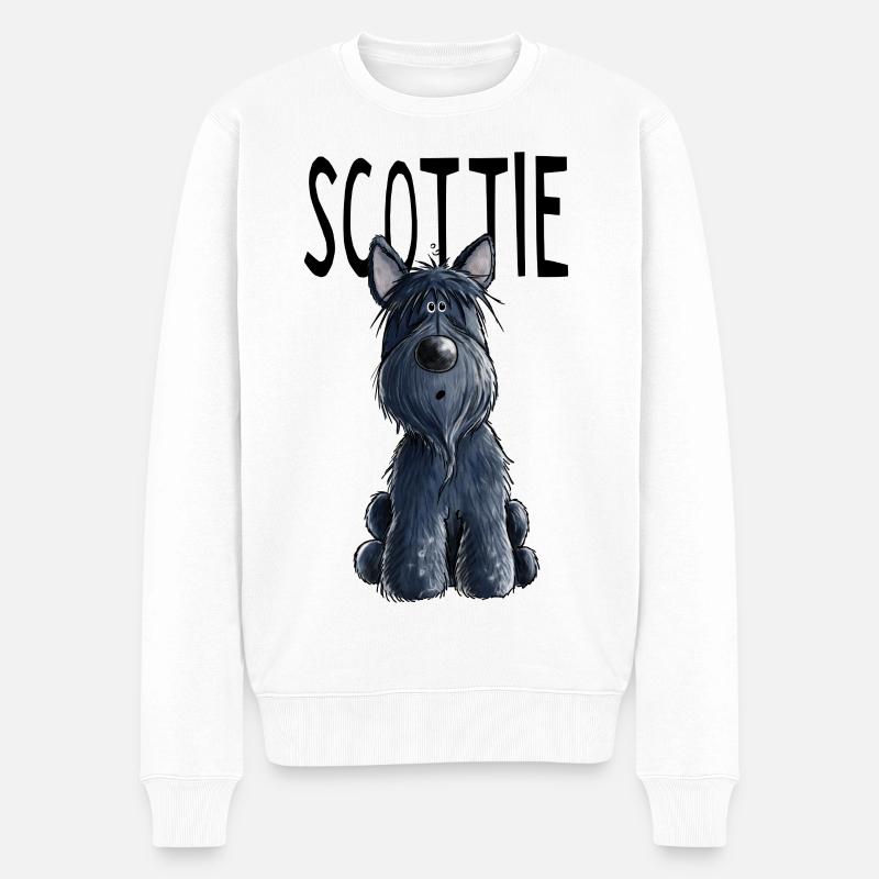 Niedlicher Scottie - Scottish Terrier - Geschenk - Männer Premium Bio Pullover - Weiß