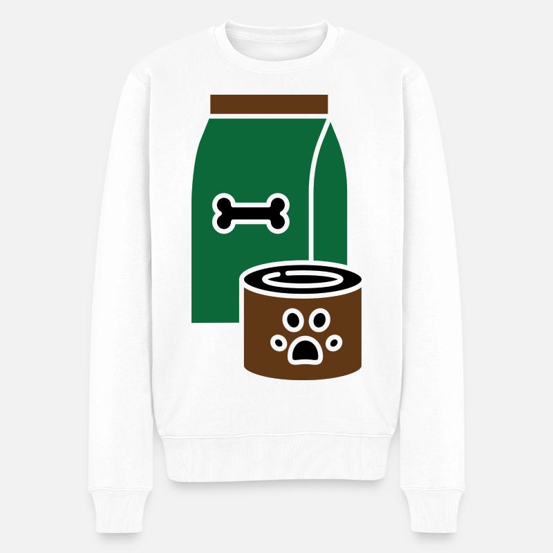 Hundefutter - Männer Premium Bio Pullover - Weiß