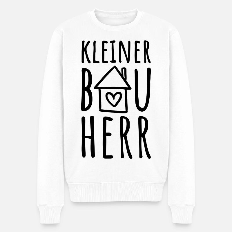 Hausbau Haus bauen Baustelle Sohn Kleiner Bauherr - Männer Premium Bio Pullover - Weiß