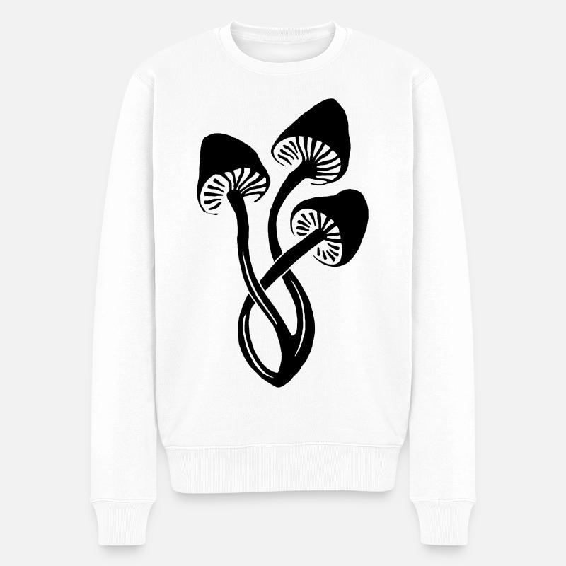 Trio de champignons noirs - Pull Premium bio Homme - blanc