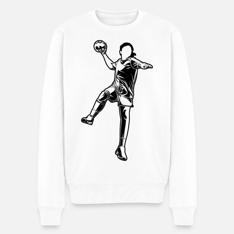 Håndbold Piger - Økologisk premium-sweatshirt til mænd - hvid