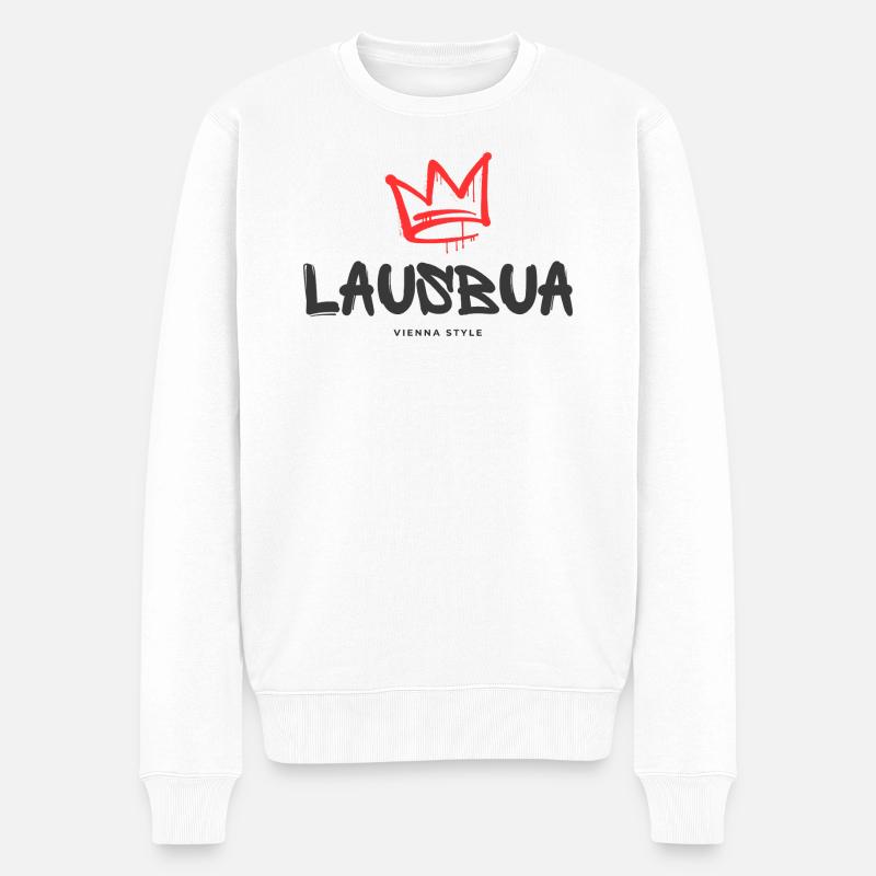Lausbua - Männer Premium Bio Pullover - Weiß