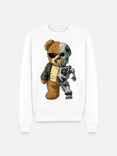 Bear Robot Cyborg - Men's Premium Organic Jumper - white