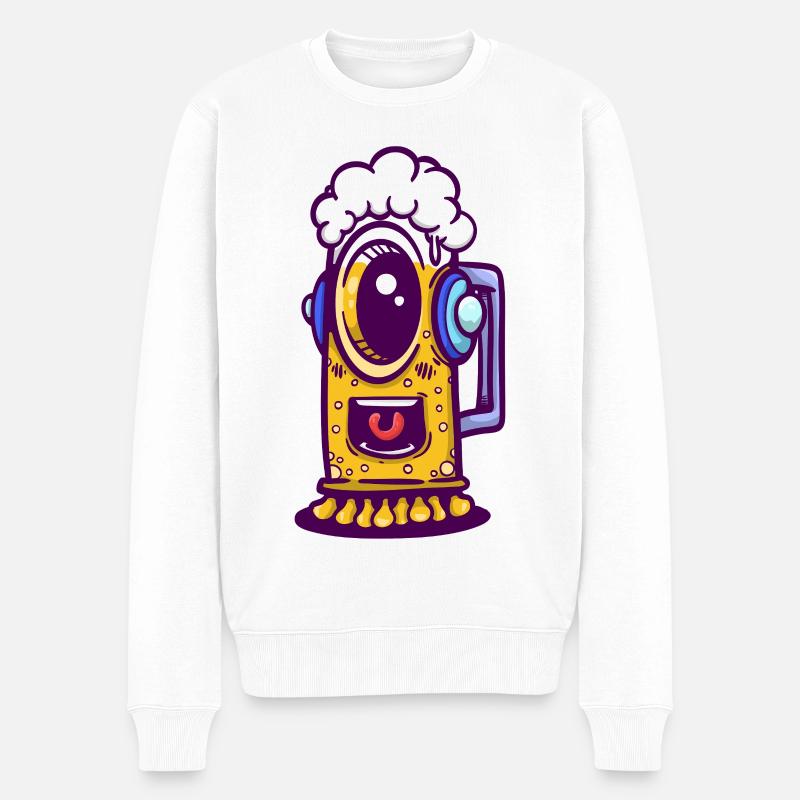 Cafetière Ojo avec casque - Pull Premium bio Homme - blanc