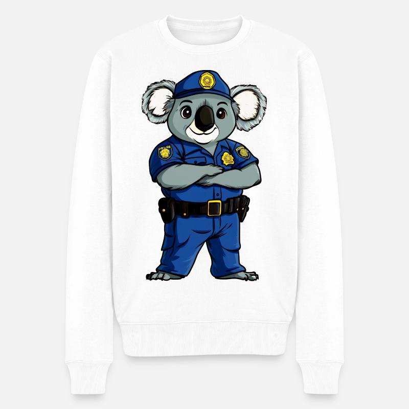 Koala Polizist / Koalabär - Männer Premium Bio Pullover - Weiß
