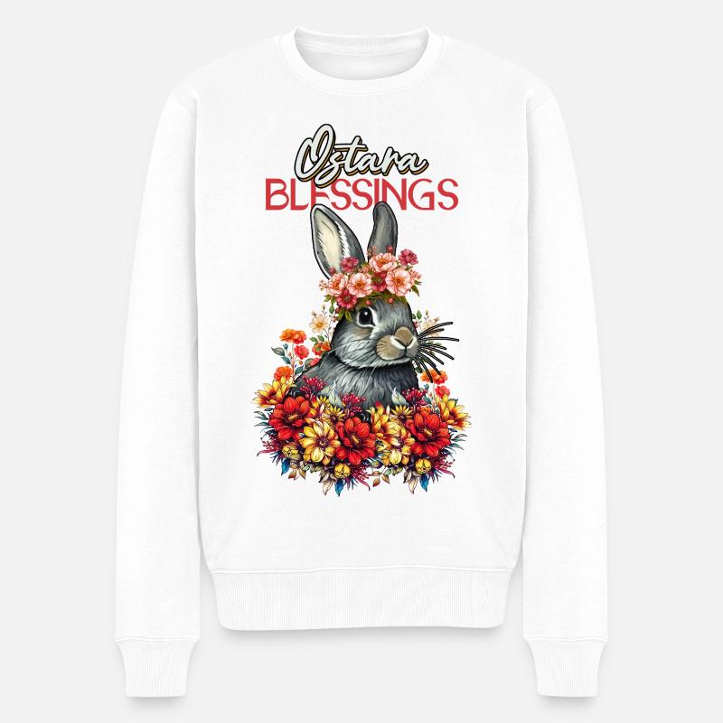 Bénédictions d’Ostara Joyeuses Pâques Ostara - Pull Premium bio Homme - blanc