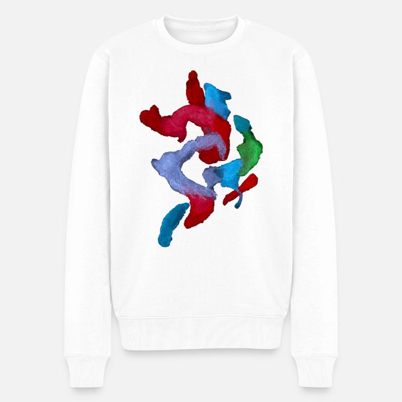 Farben - Abstrakt Kunst - Männer Premium Bio Pullover - Weiß