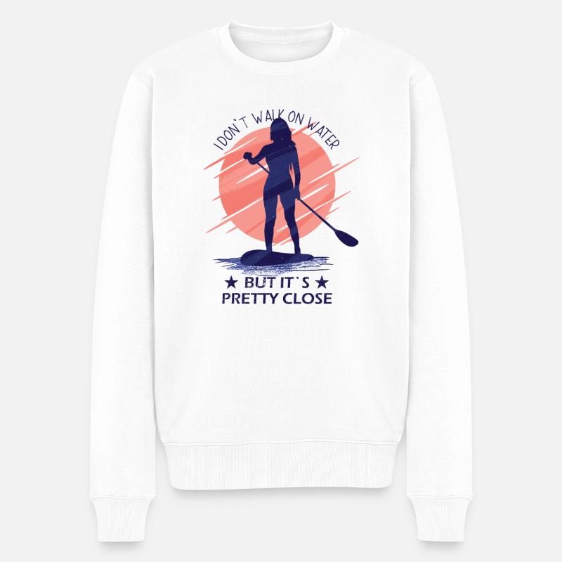 Stand Up Paddling - Männer Premium Bio Pullover - Weiß