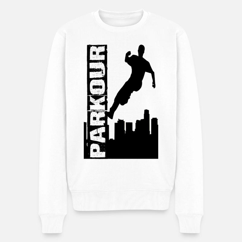 Parkour - Männer Premium Bio Pullover - Weiß