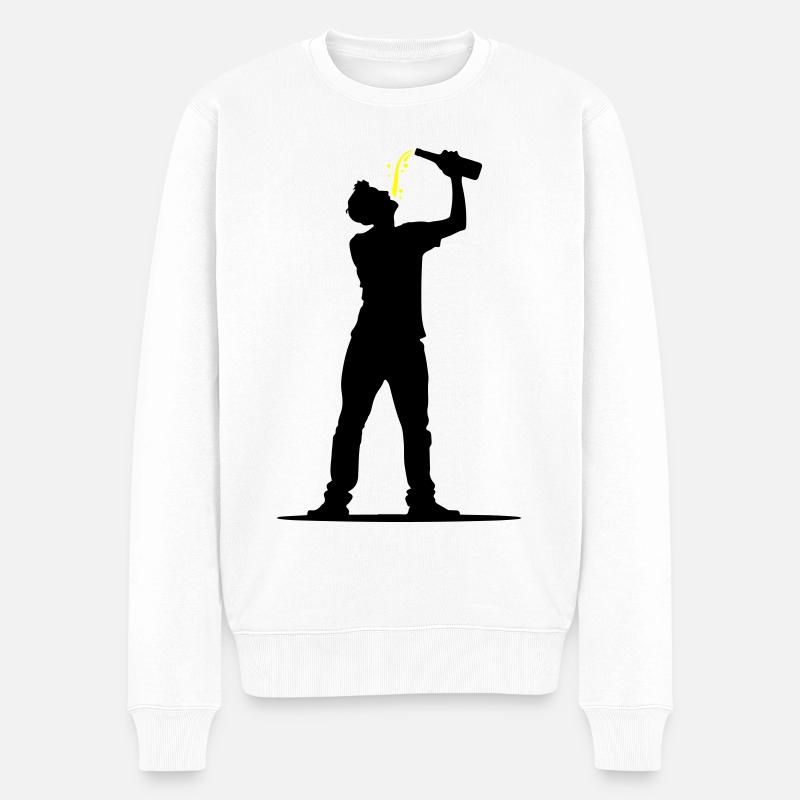 Trinker Bier - Männer Premium Bio Pullover - Weiß