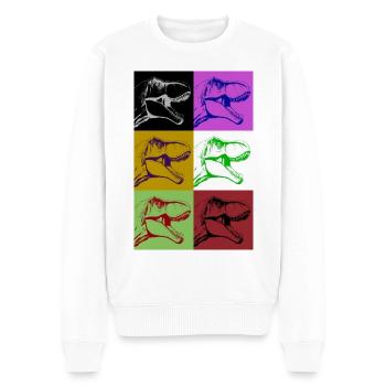 T Rex Negative - Men's Premium Organic Jumper - white - Front - Thijin (182cm)