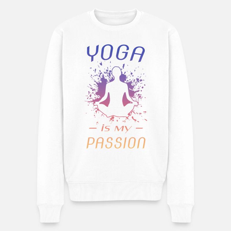 Yoga - Männer Premium Bio Pullover - Weiß
