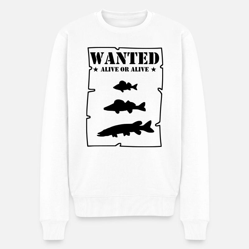 Wanted alive or alive - Männer Premium Bio Pullover - Weiß
